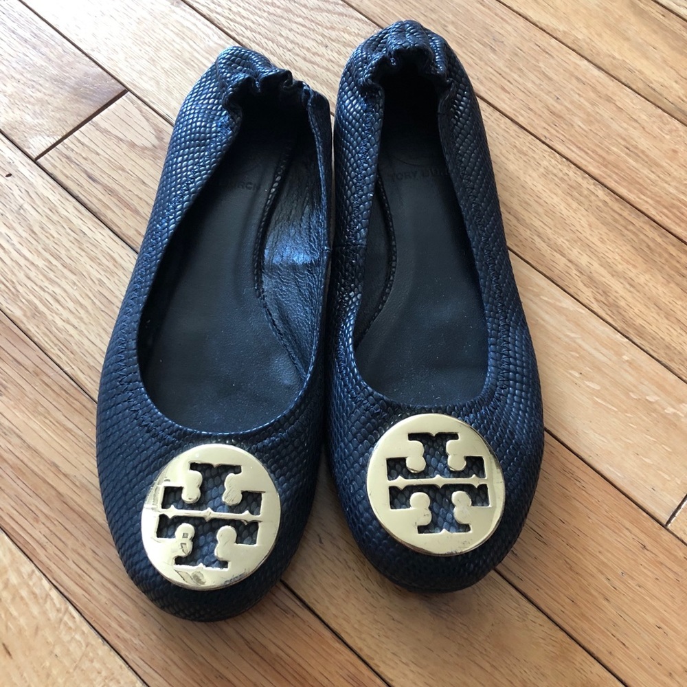 navy tory burch flats